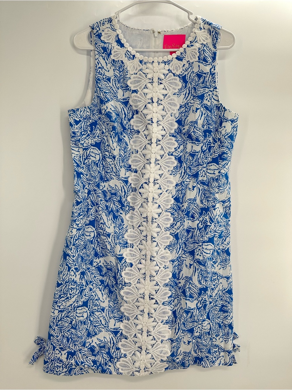 Lilly Pulitzer Melani Dress Coastal Blue Fancy Feet Fox Size 10 - Picture 3 of 10